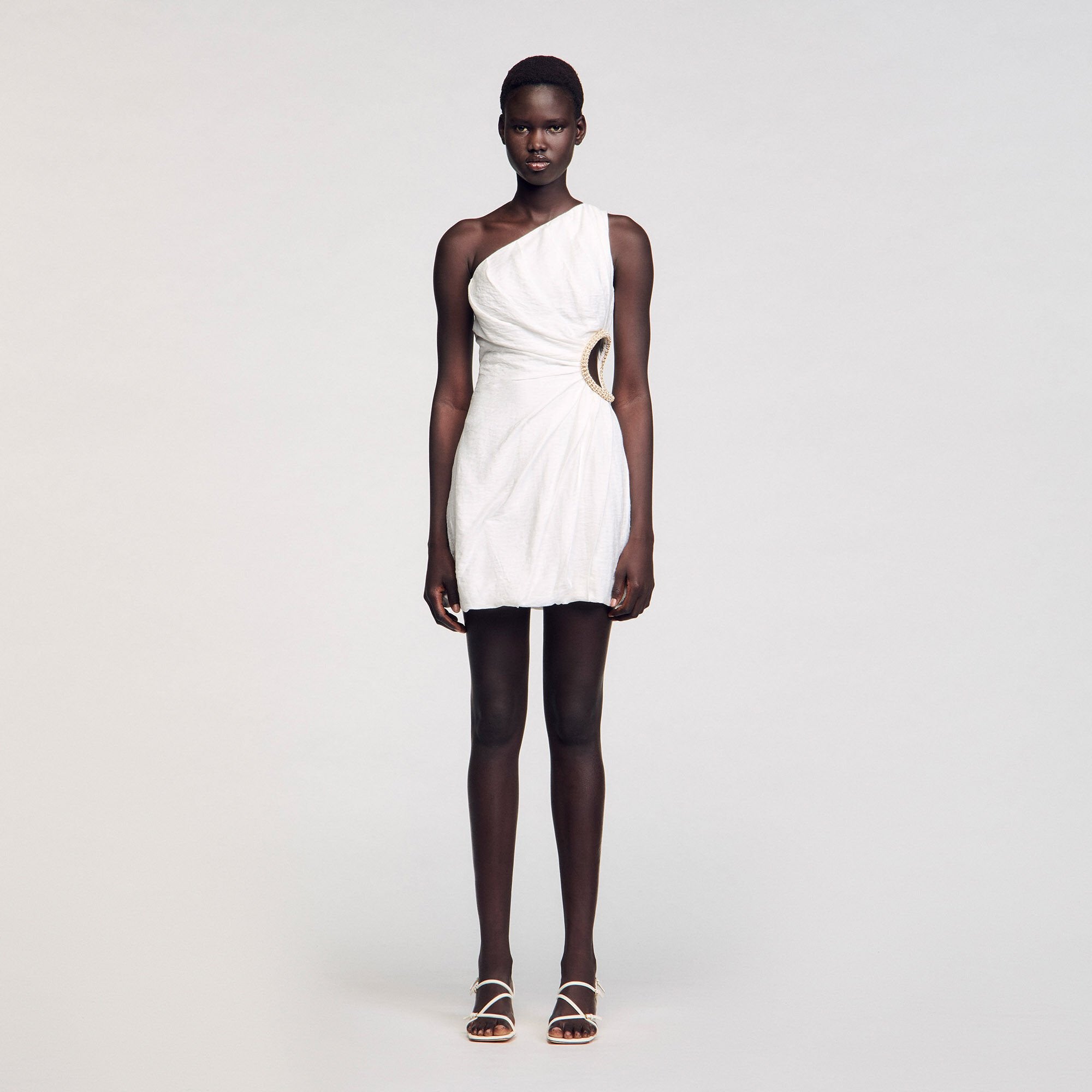 Mini asymmetrical dress White Sandro Women