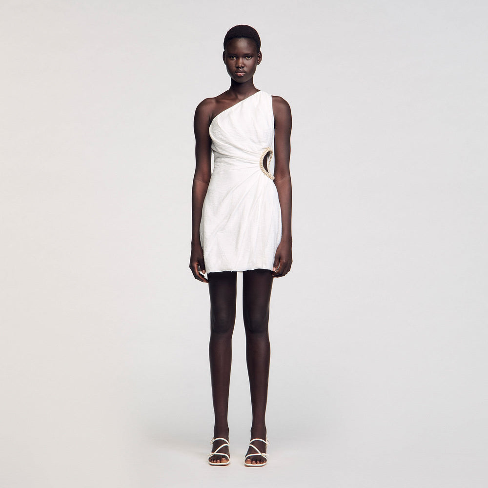 Mini asymmetrical dress White Sandro Women