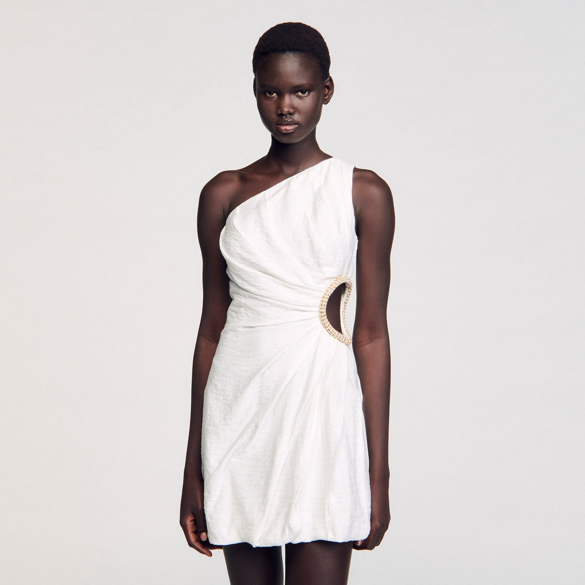Mini asymmetrical dress White Sandro Women