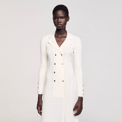 Knit maxi dress Ecru Sandro Women