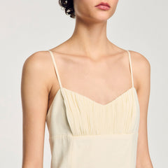Pleated maxi dress Ecru Sandro Women