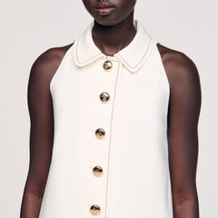 Peter Pan collar mini dress Ecru Sandro Women