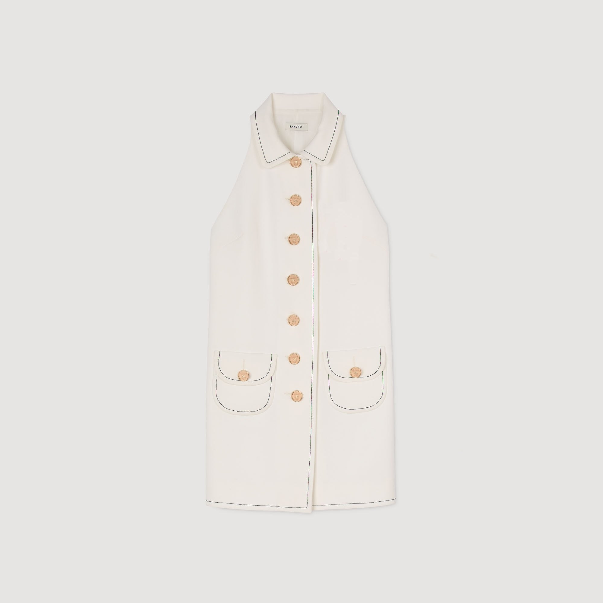 Peter Pan collar mini dress Ecru Sandro Women