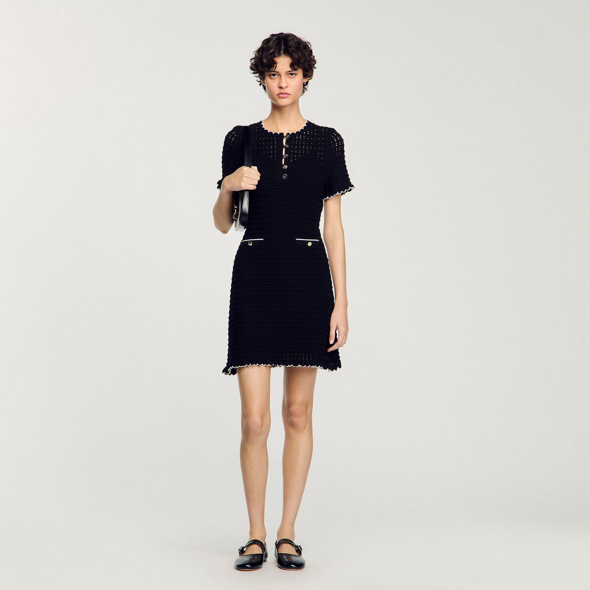 Mini knit dress Black Sandro Women