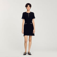 Mini knit dress Black Sandro Women