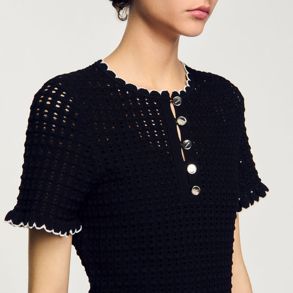 Mini knit dress Black Sandro Women