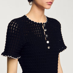 Mini knit dress Black Sandro Women