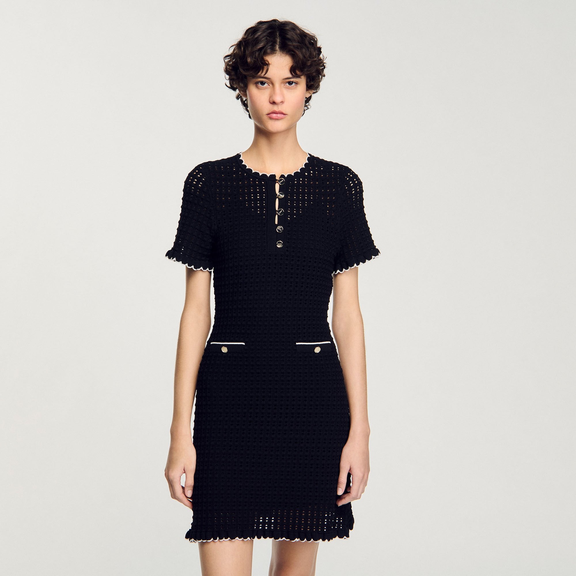 Mini knit dress Black Sandro Women