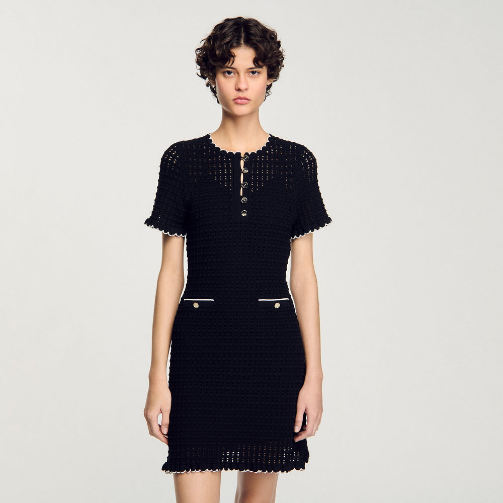 Mini knit dress Black Sandro Women