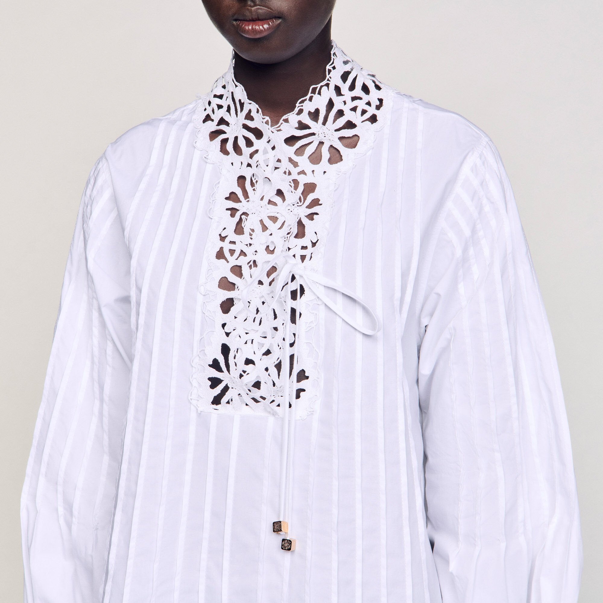 Mini dress with lace detail White Sandro Women