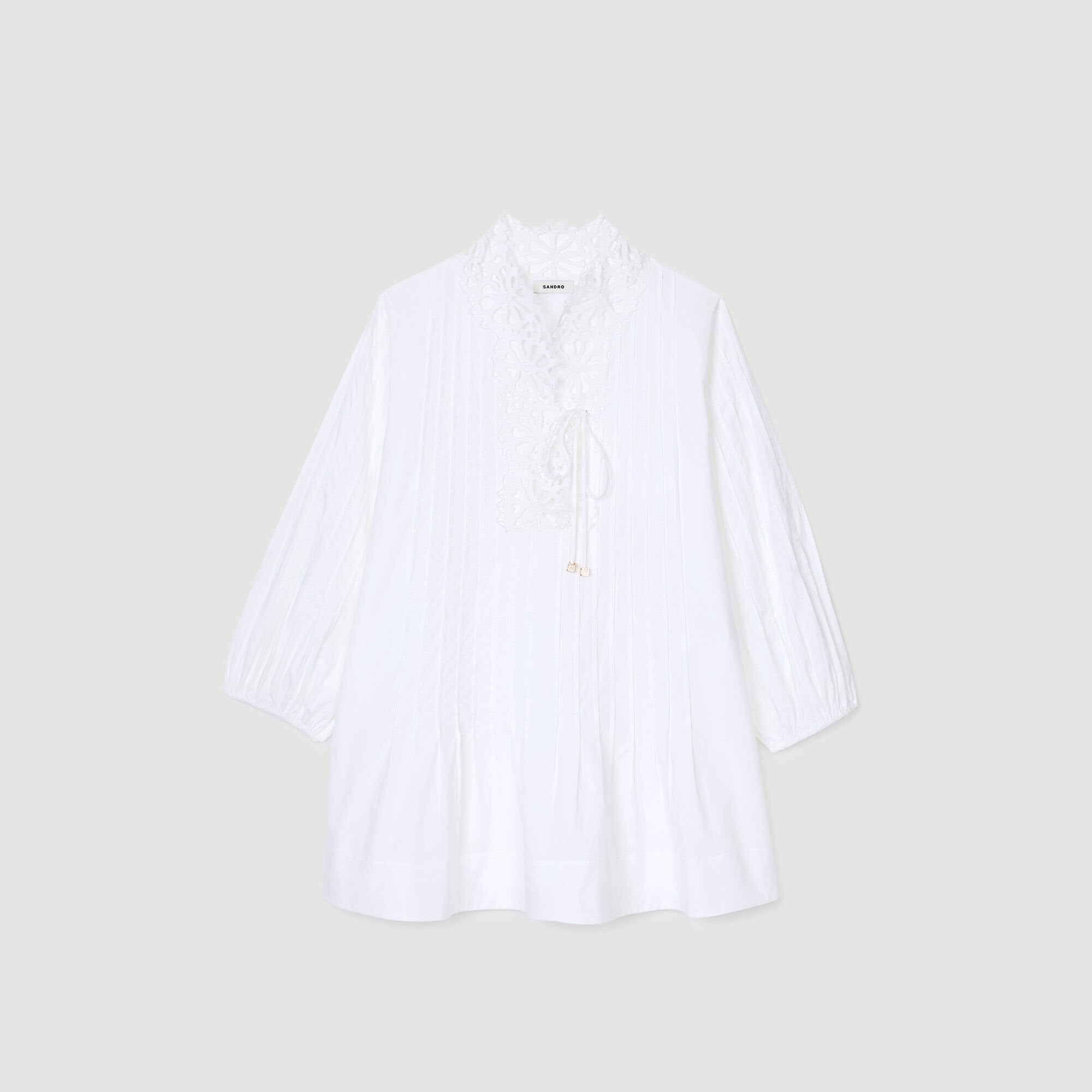 Mini dress with lace detail White Sandro Women