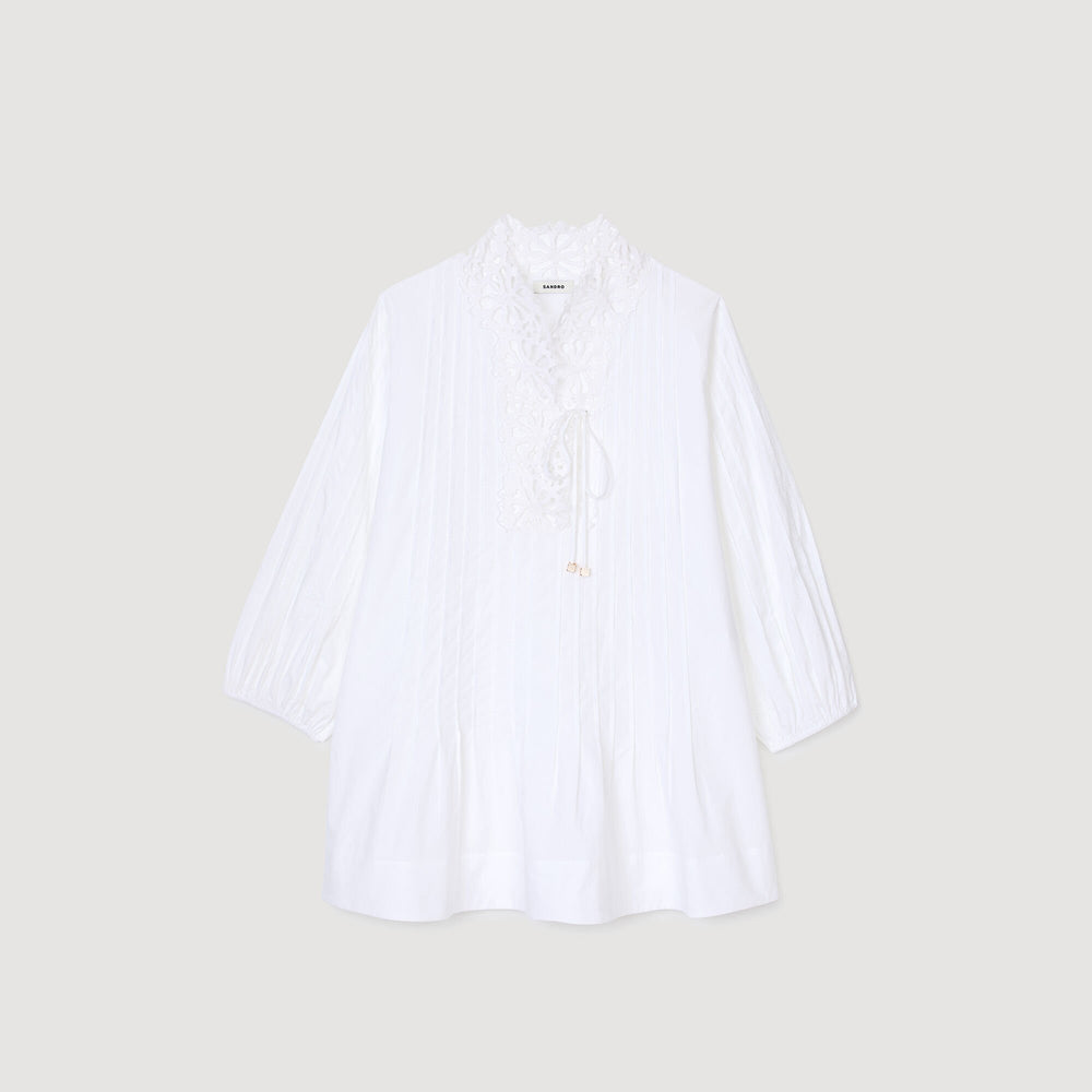 Mini dress with lace detail White Sandro Women