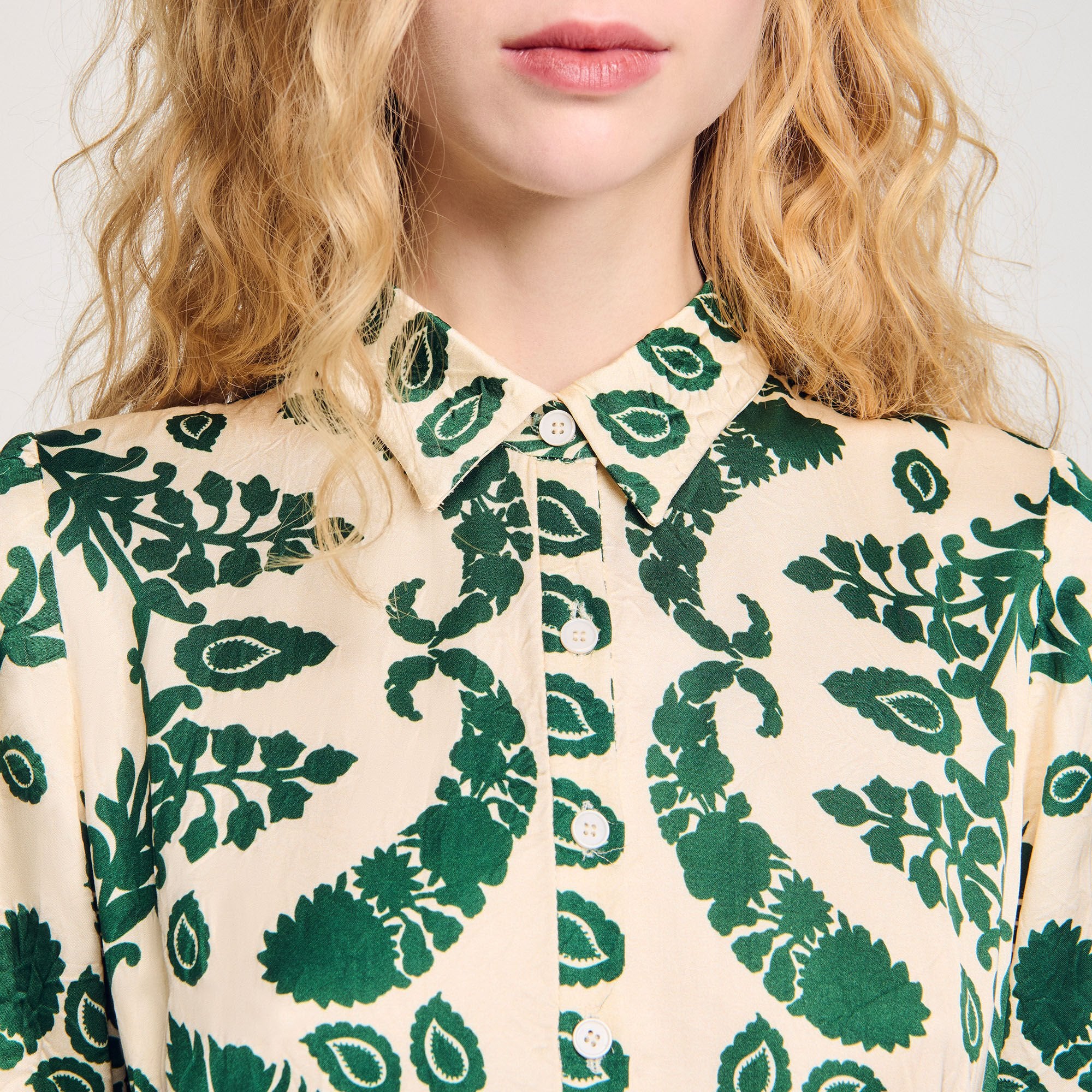 Floral print maxi dress Ecru / Green Sandro Women