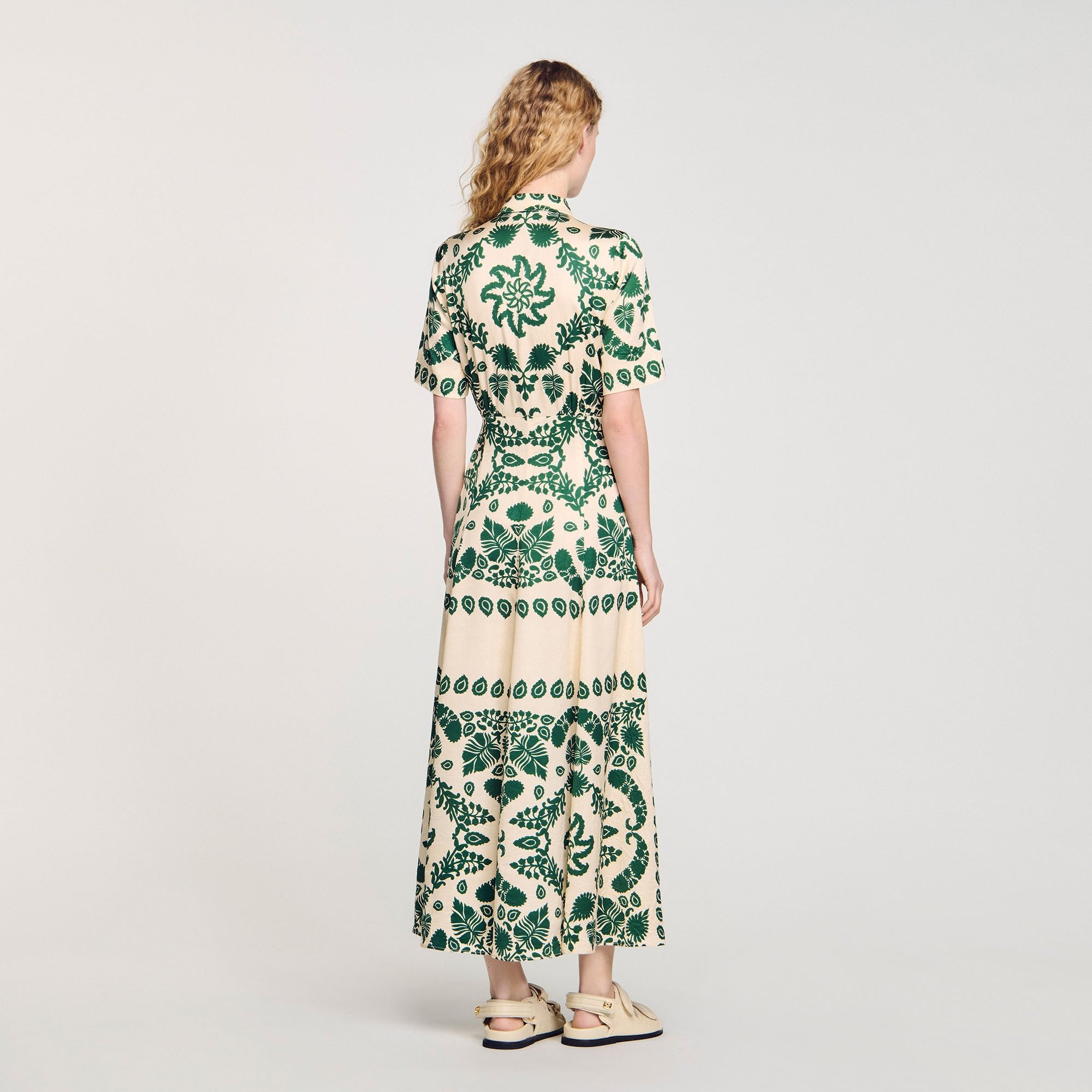Floral print maxi dress Ecru / Green Sandro Women
