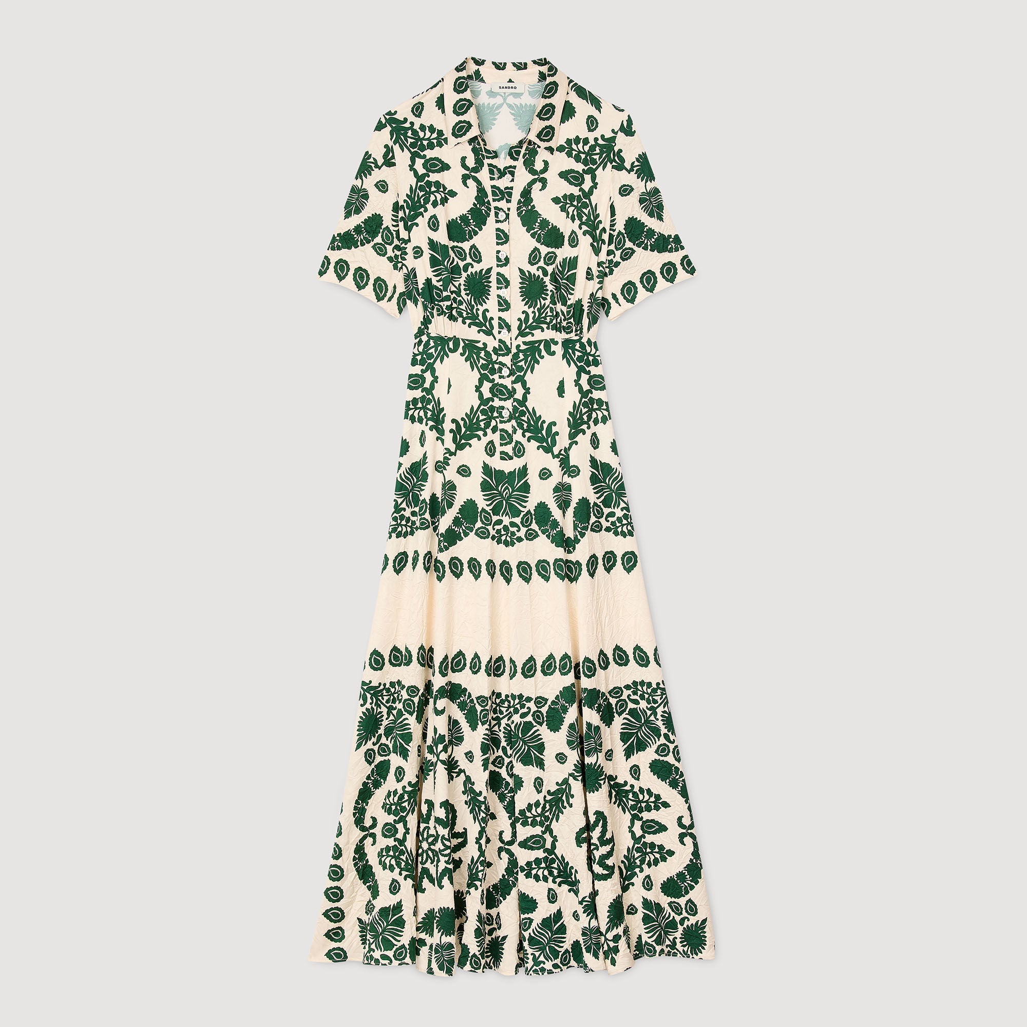 Floral print maxi dress Ecru / Green Sandro Women