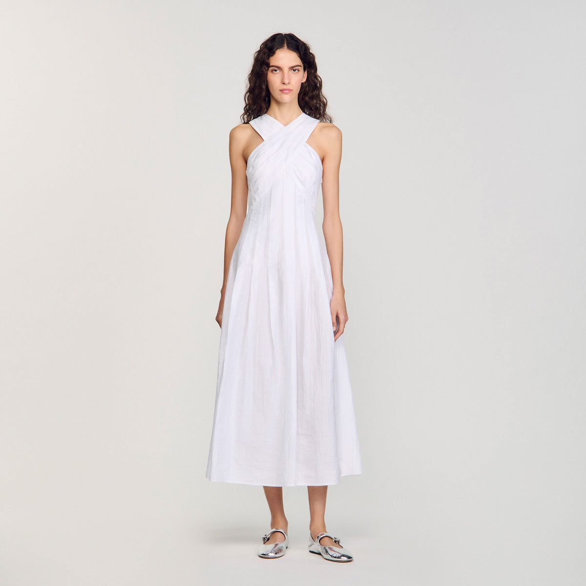 Wrap maxi dress White Sandro Women