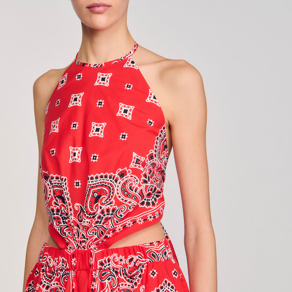 Bandana-print maxi dress Red / White Sandro Women