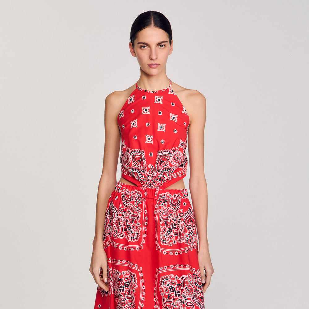 Bandana-print maxi dress Red / White Sandro Women