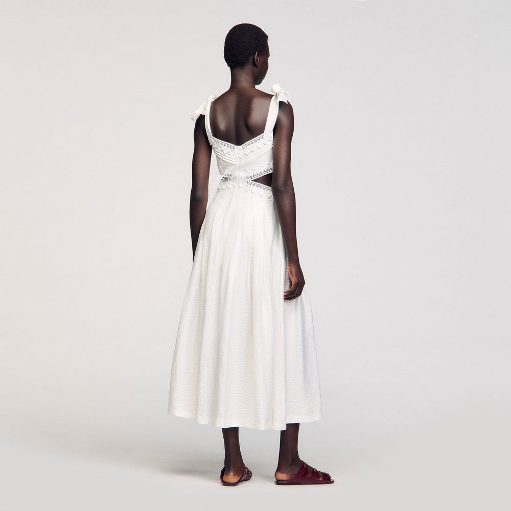 Lace trim maxi dress White Sandro Women