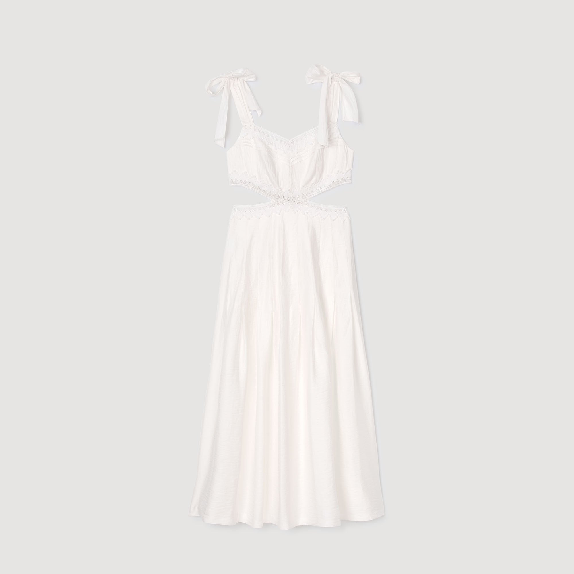 Lace trim maxi dress White Sandro Women