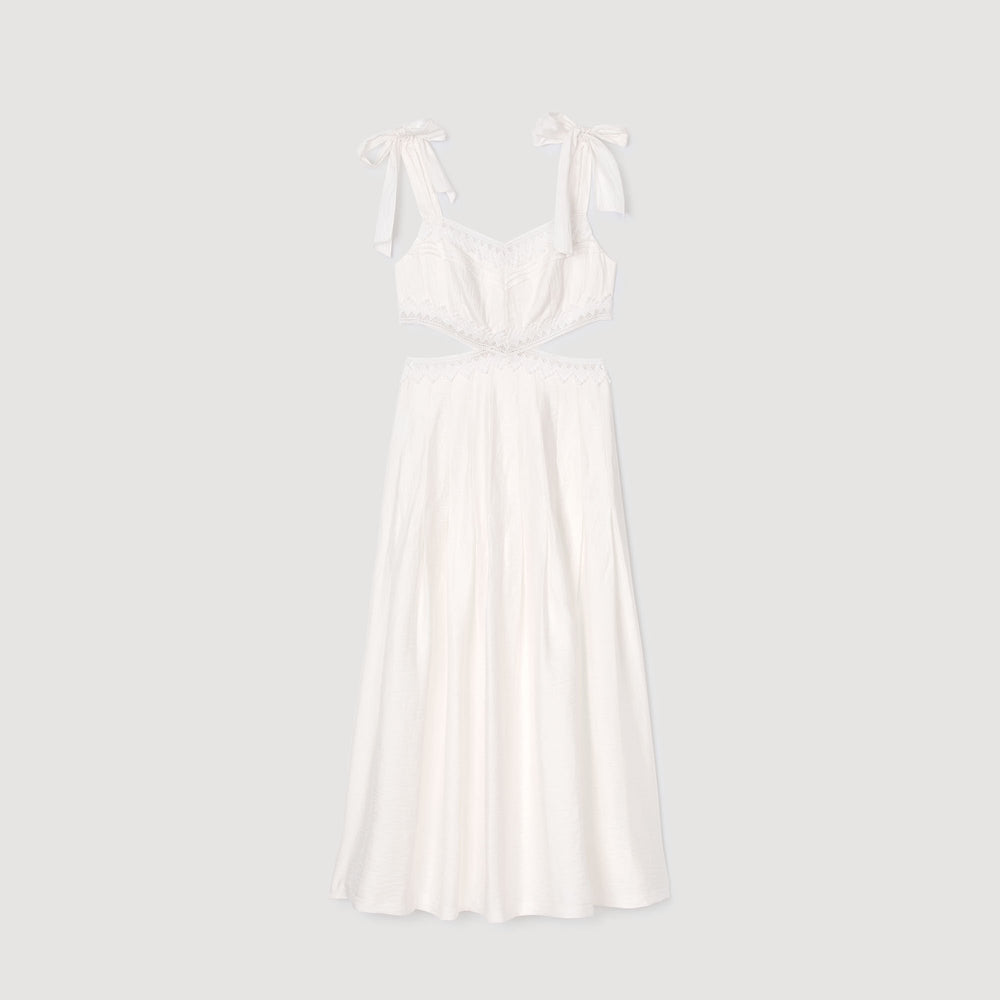 Lace trim maxi dress White Sandro Women