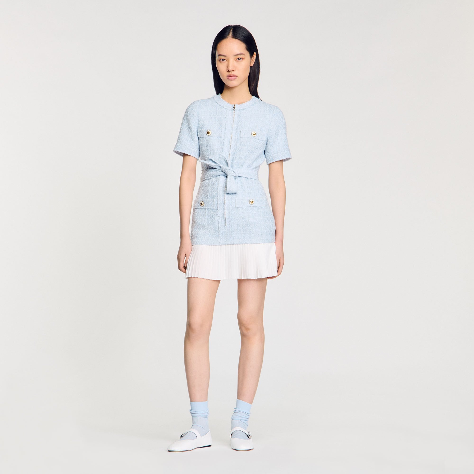 Mini tweed dress Sky Blue Sandro Women