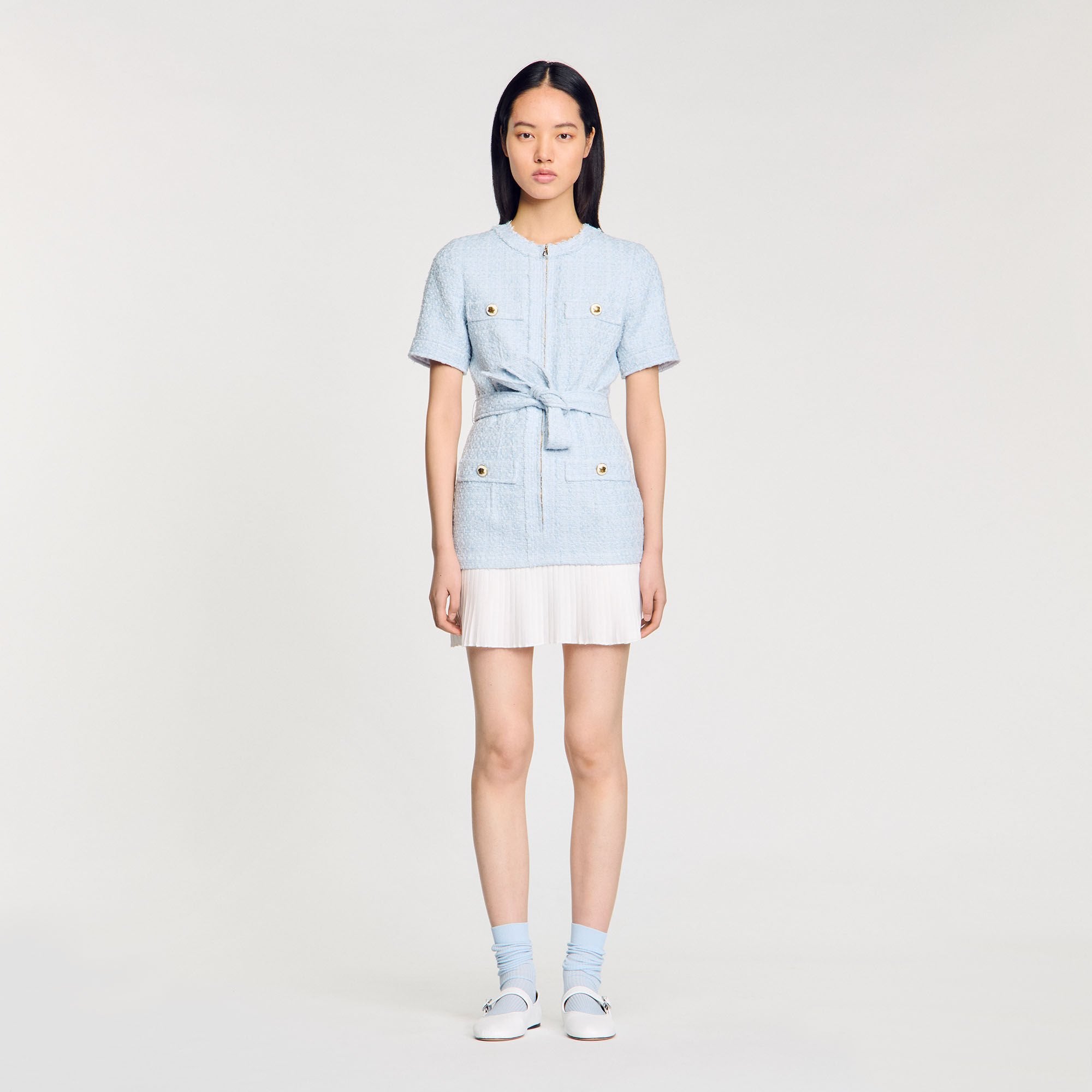 Mini tweed dress Sky Blue Sandro Women