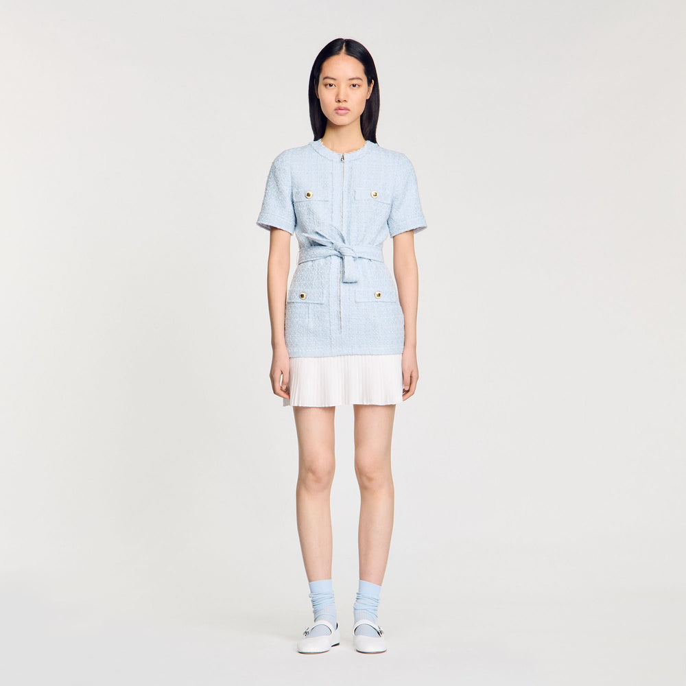 Mini tweed dress Sky Blue Sandro Women