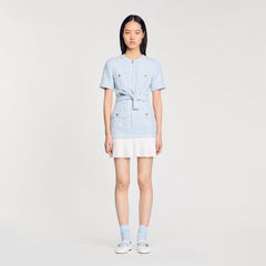 Mini tweed dress Sky Blue Sandro Women
