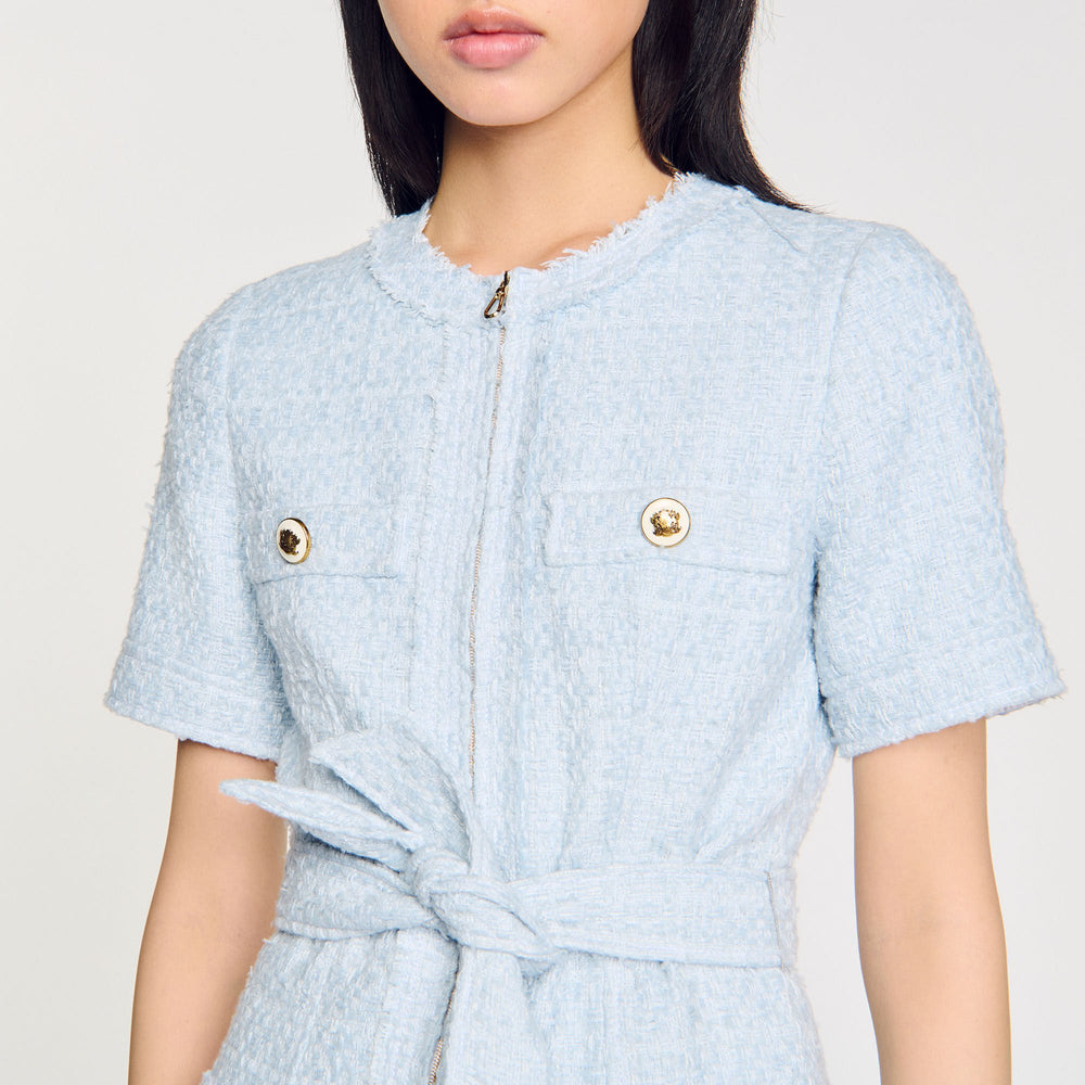 Mini tweed dress Sky Blue Sandro Women