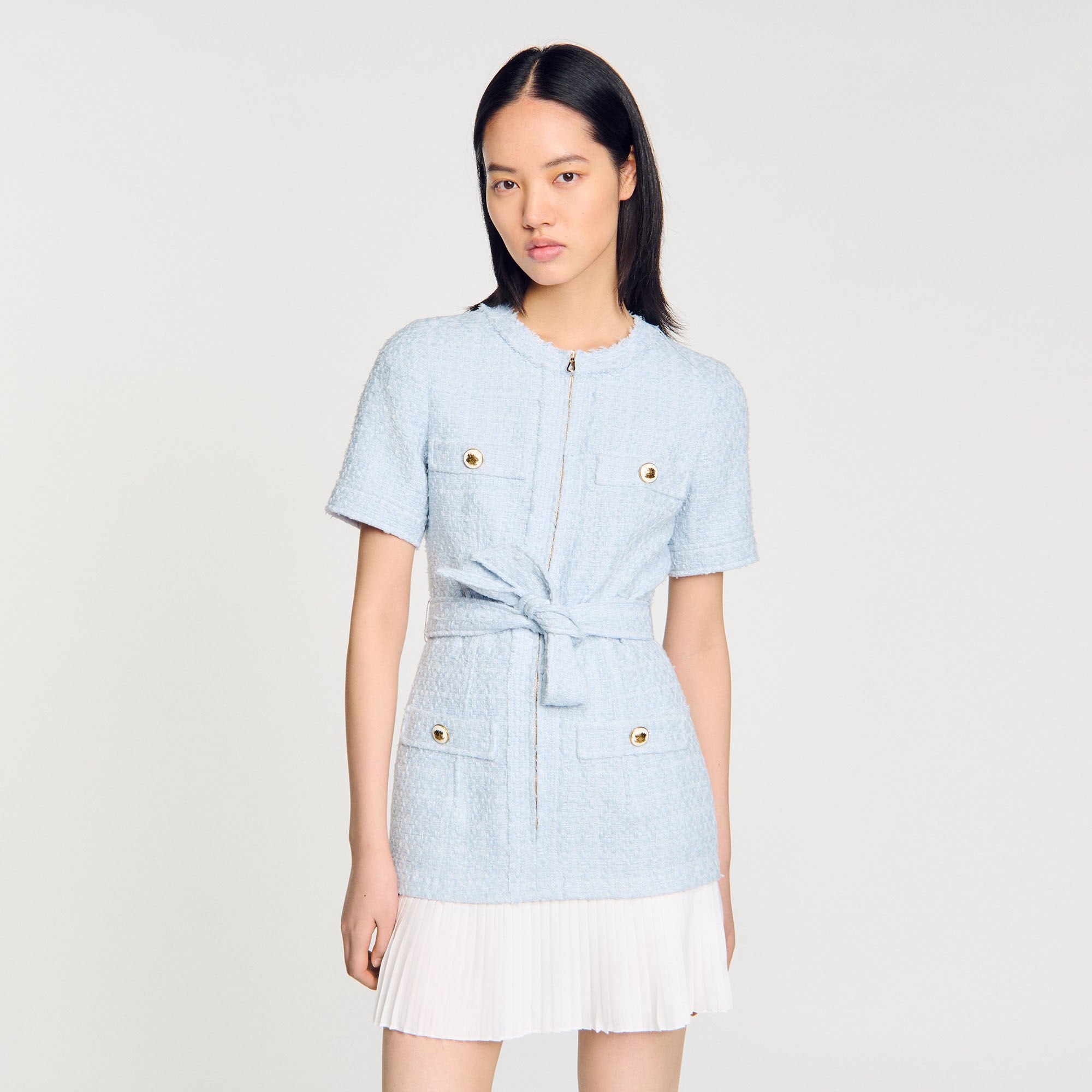 Mini tweed dress Sky Blue Sandro Women