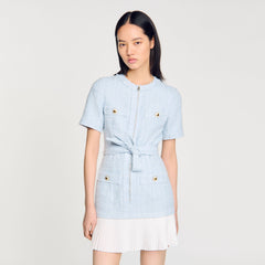 Mini tweed dress Sky Blue Sandro Women