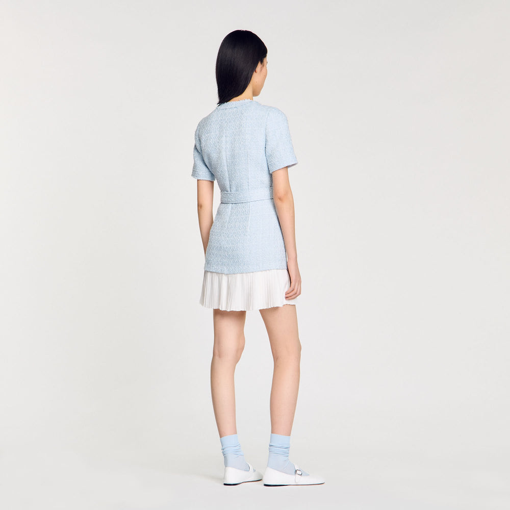 Mini tweed dress Sky Blue Sandro Women