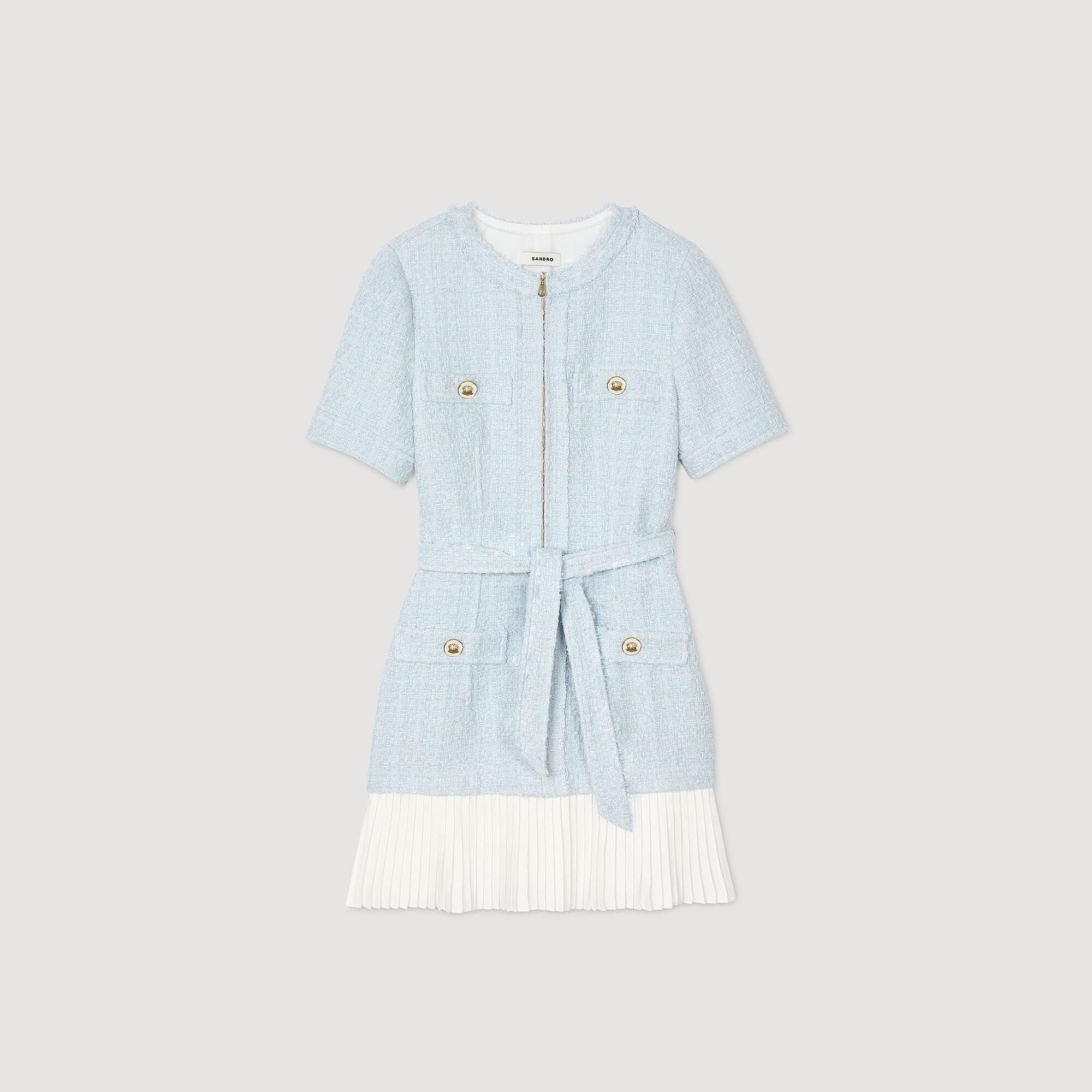 Mini tweed dress Sky Blue Sandro Women