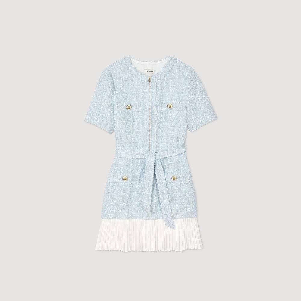 Mini tweed dress Sky Blue Sandro Women