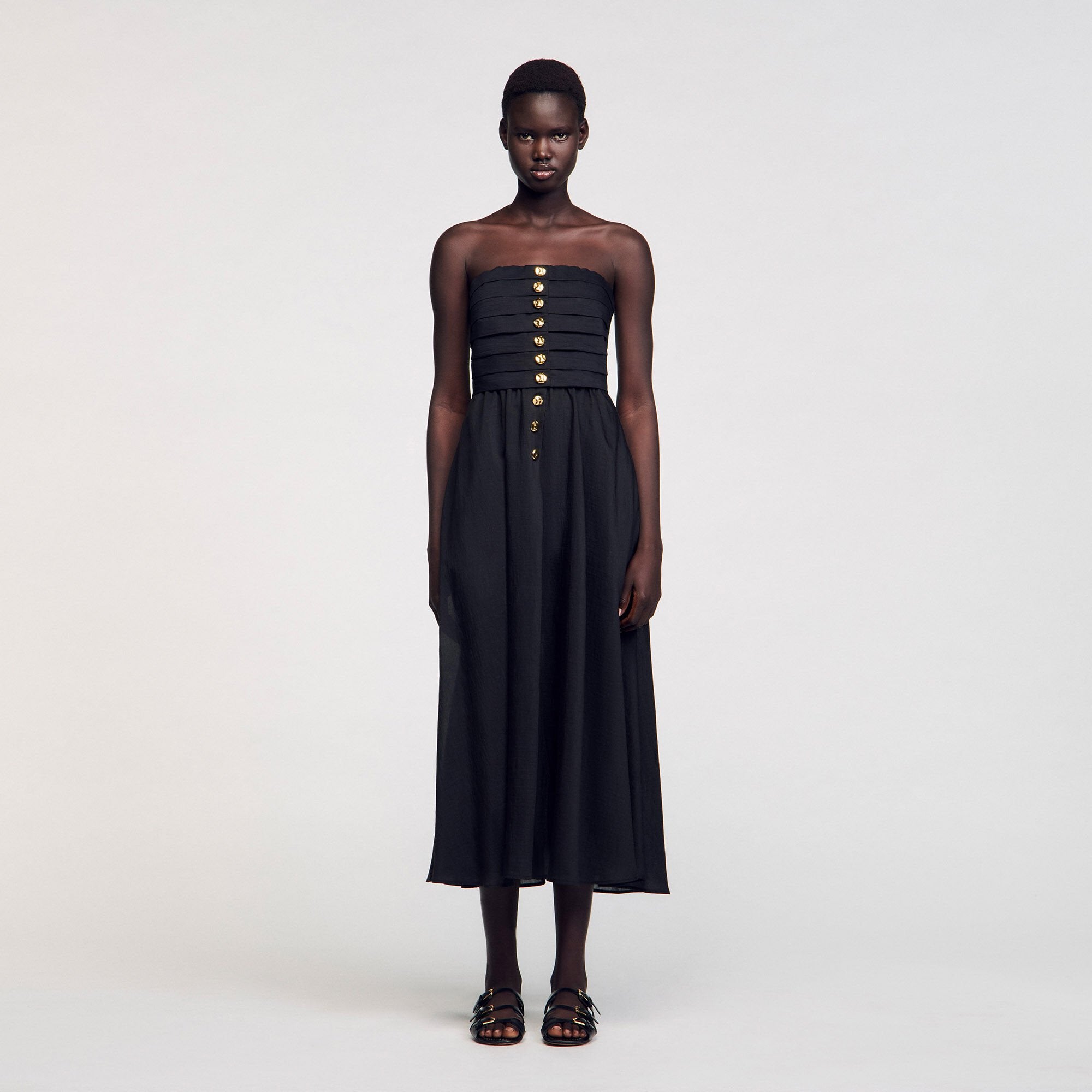 Maxi bustier dress Black Sandro Women