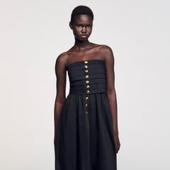 Maxi bustier dress Black Sandro Women