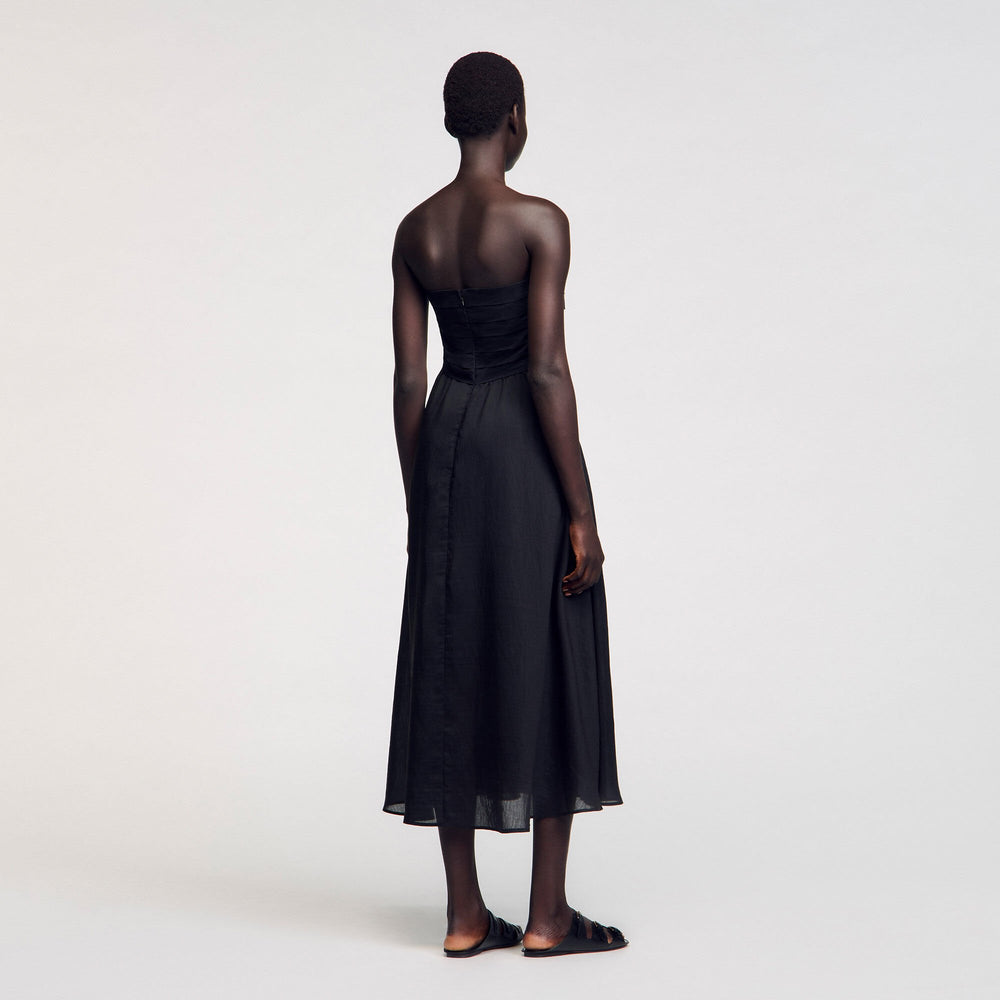 Maxi bustier dress Black Sandro Women