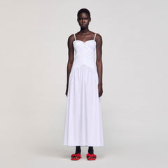 Draped bustier maxi dress White Sandro Women