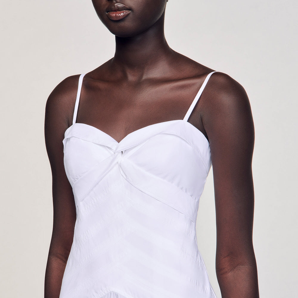 Draped bustier maxi dress White Sandro Women