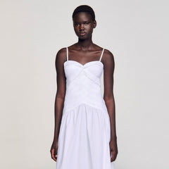 Draped bustier maxi dress White Sandro Women