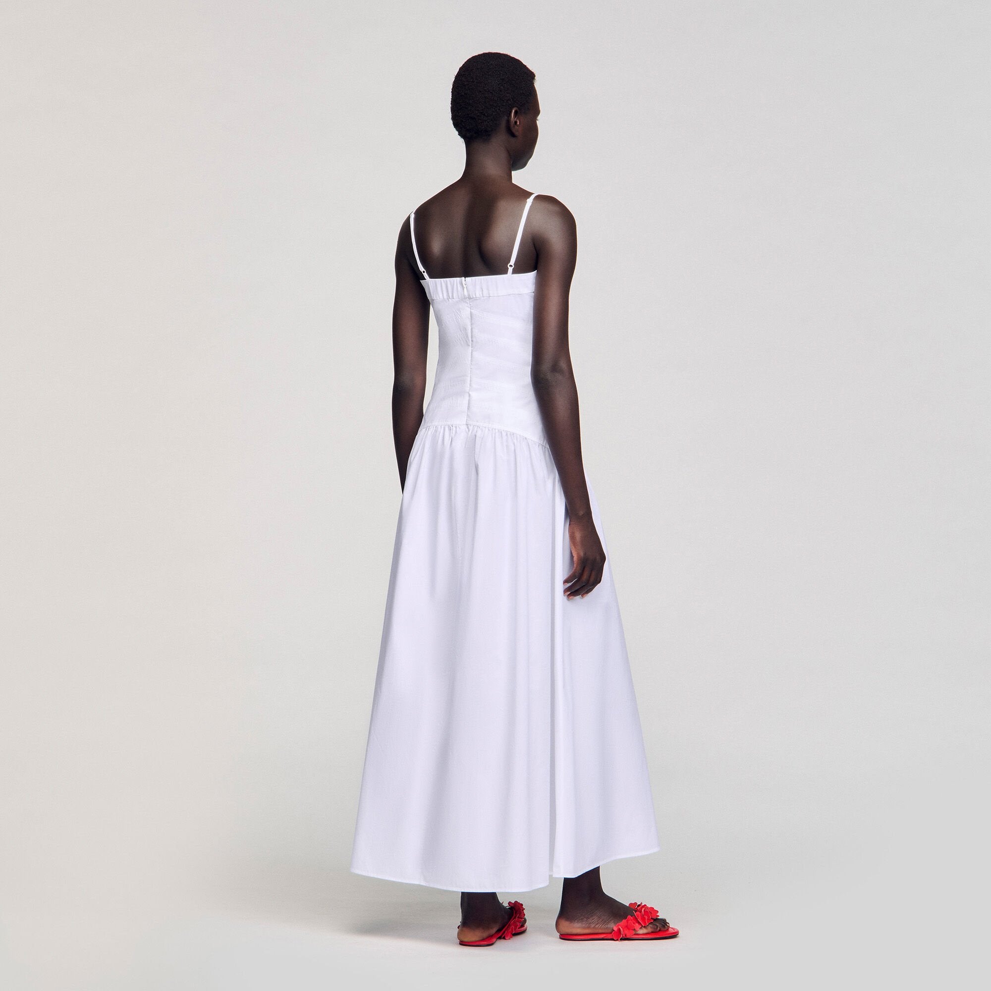 Draped bustier maxi dress White Sandro Women