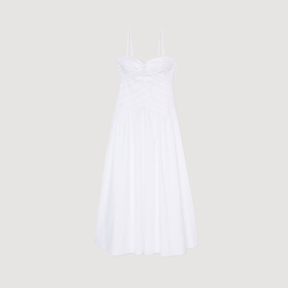 Draped bustier maxi dress White Sandro Women