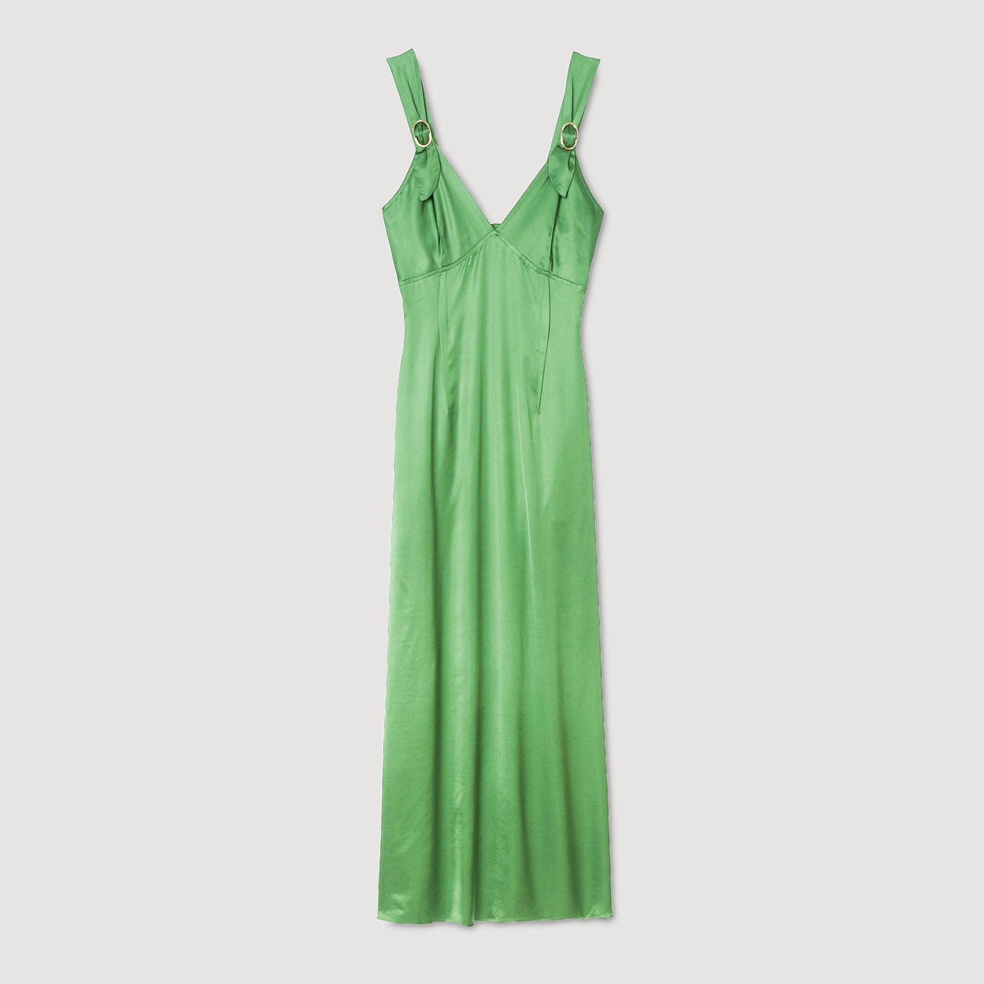 Fluid satin-effect dress Green Sandro Women