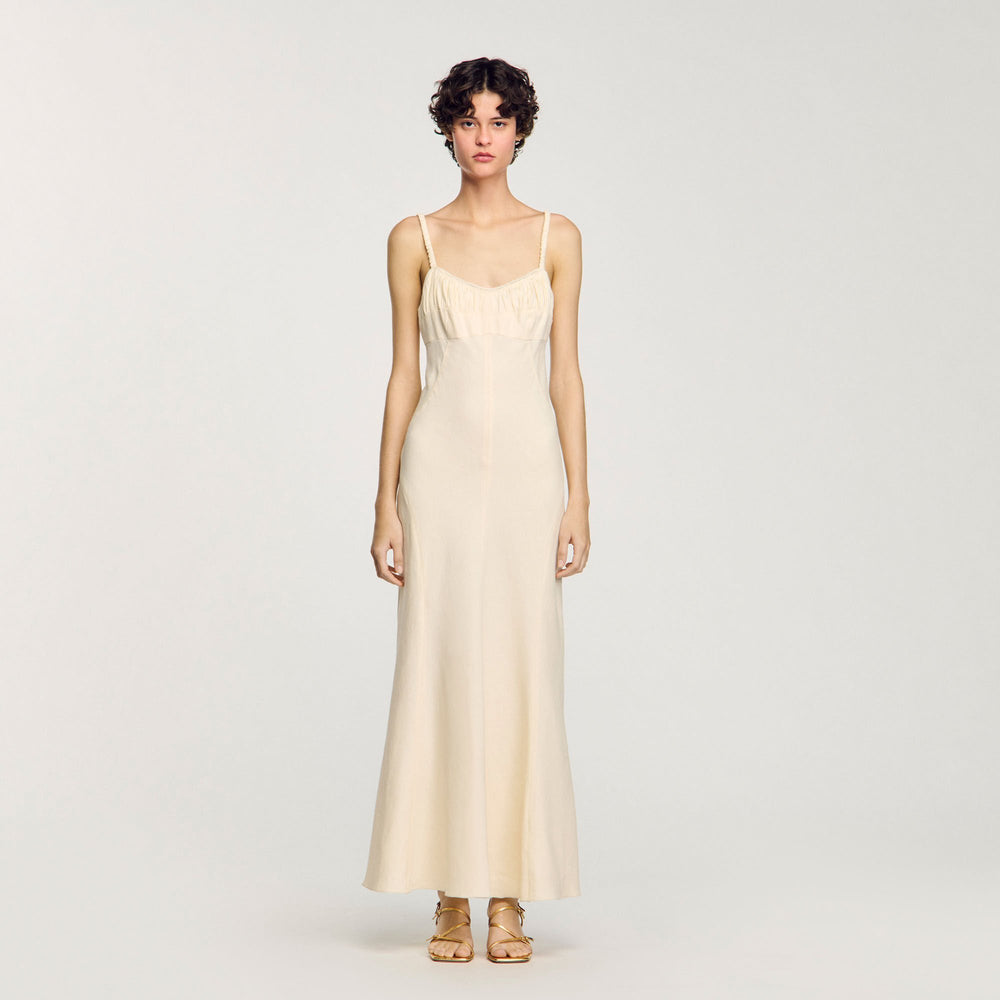Maxi dress with straps Ecru Sandro Women
