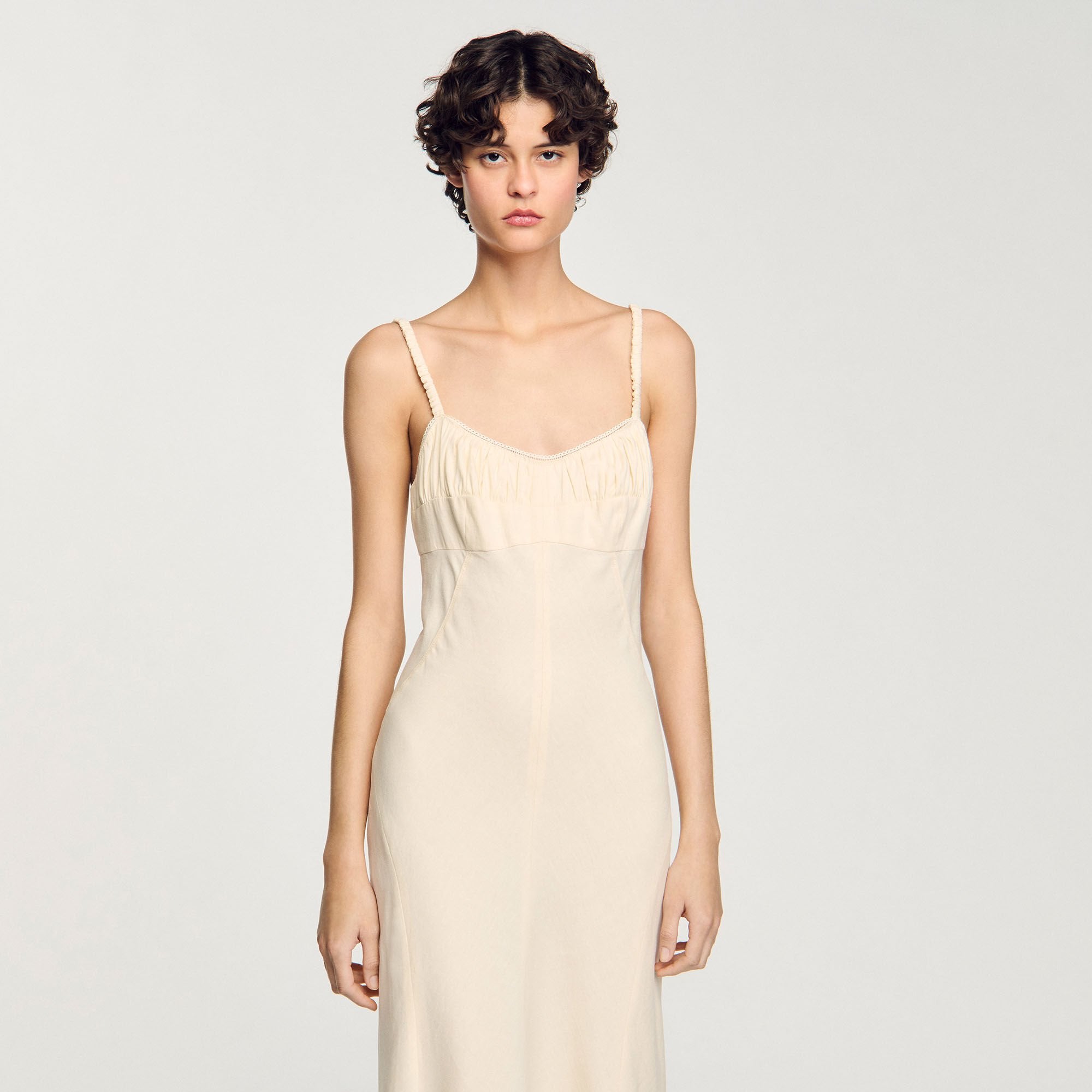 Maxi dress with straps Ecru Sandro Women