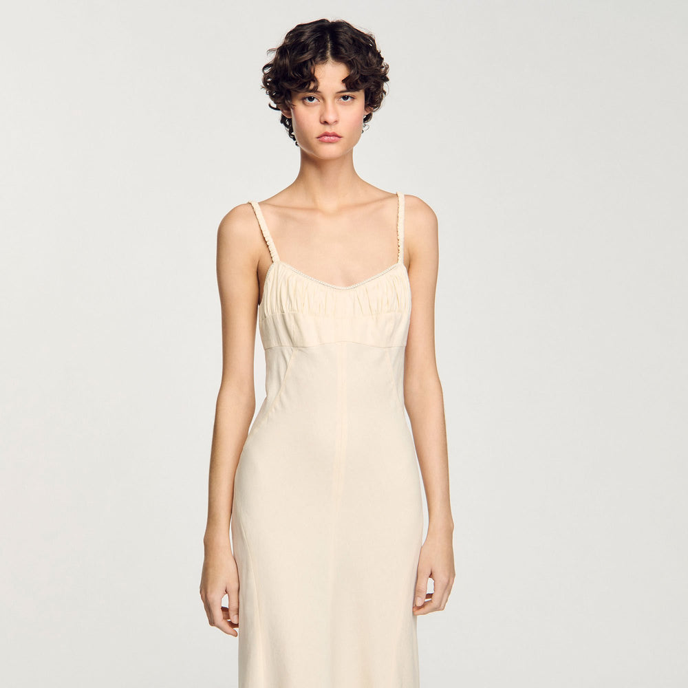Maxi dress with straps Ecru Sandro Women