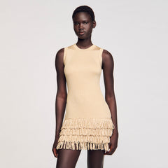 Mini knit dress Gold Sandro Women