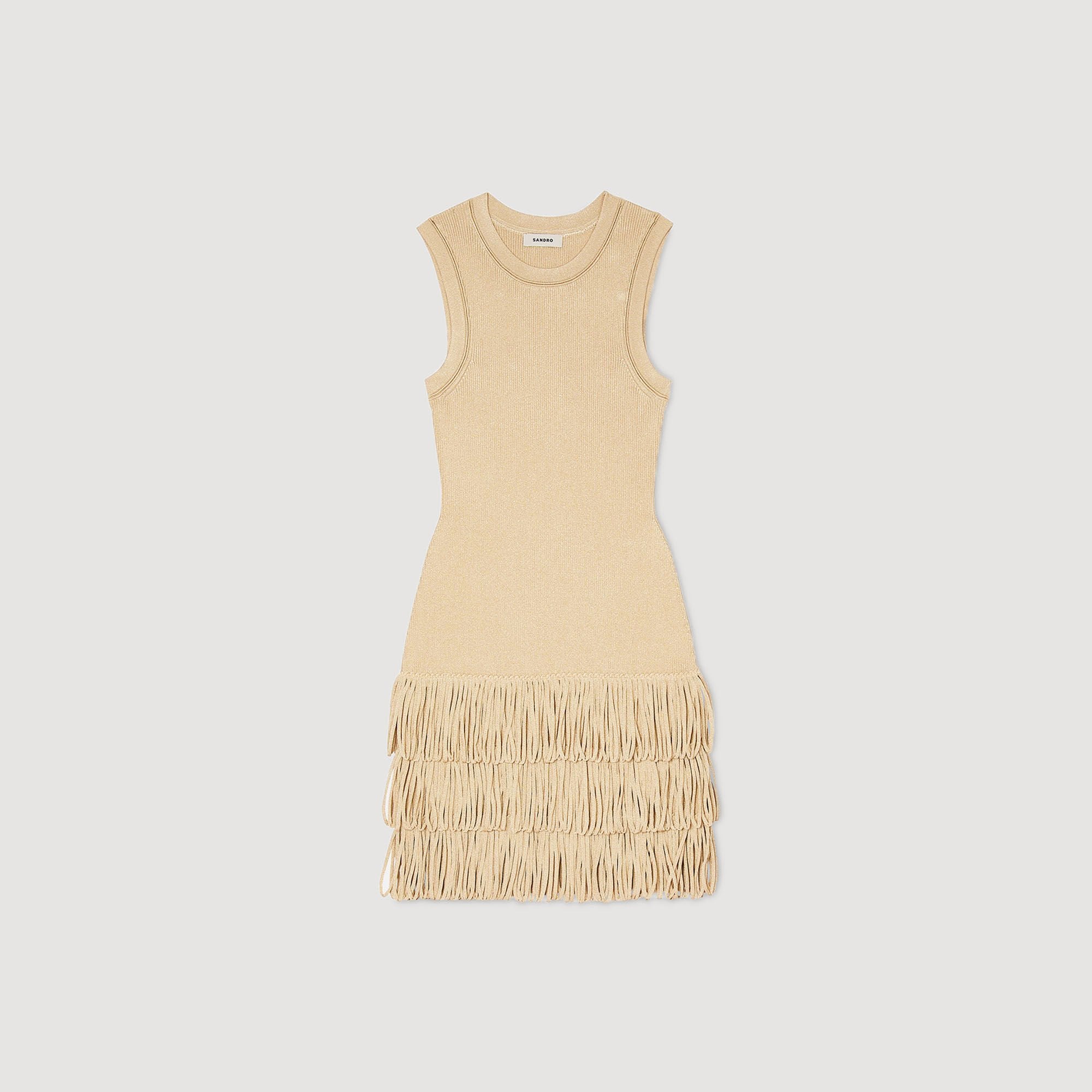 Mini knit dress Gold Sandro Women