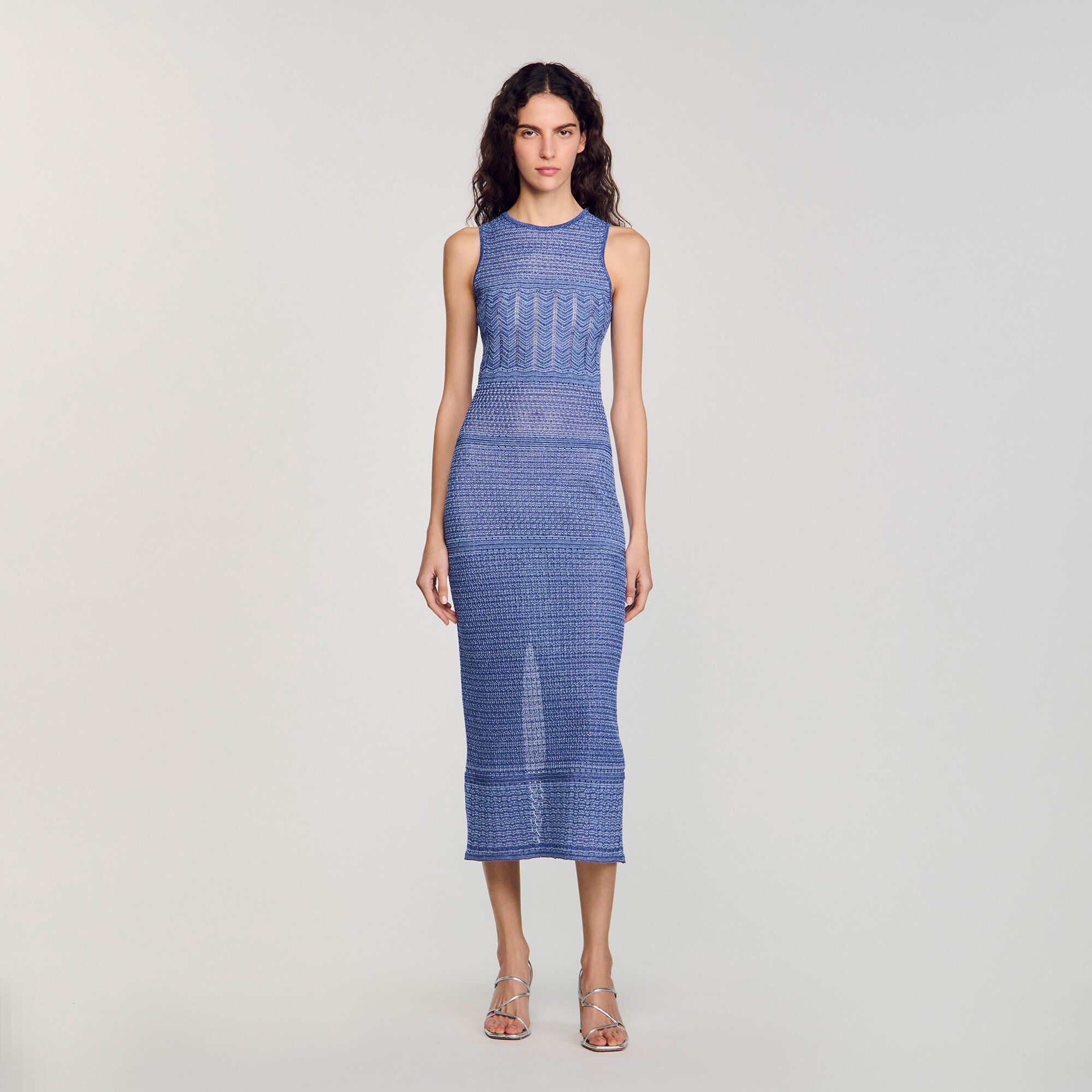Knit midi dress Royal Blue Sandro Women